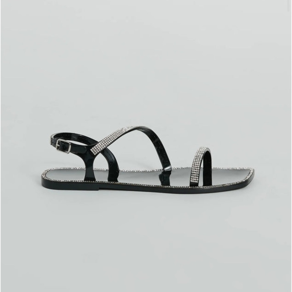 Black Rhinestone Sandals